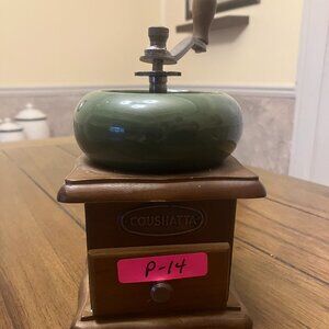 Vintage Coushatta Manual Coffee Bean Grinder w/ Drawer – Rustic Charm, Collector